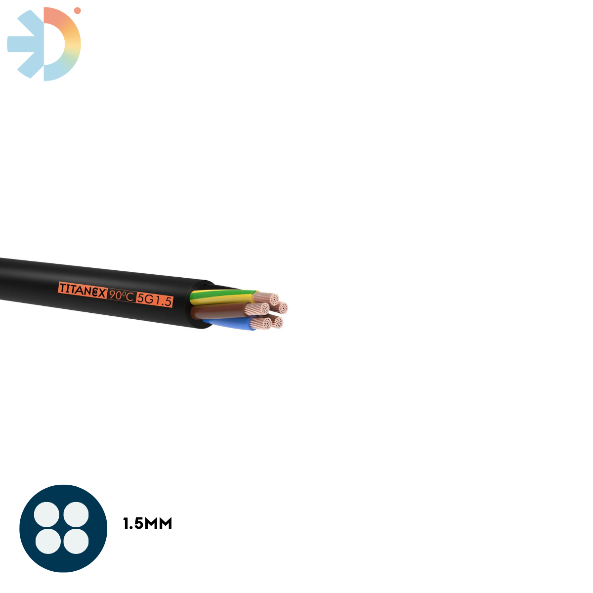 H07RN 4 CORE 1.5MM TITANEX CABLE PER 100M DRUM